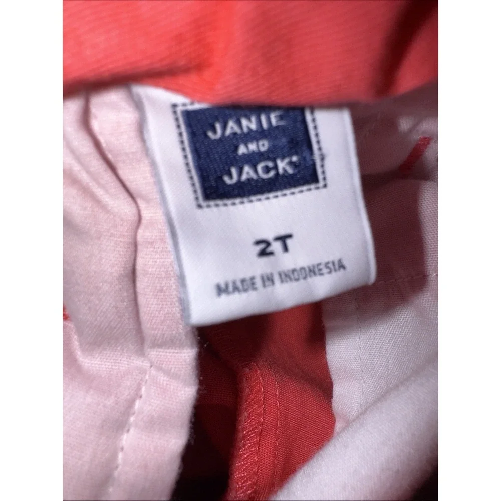 Janie And Jack Toddler Girls Coral Pink Shorts Side Zipper Piping Size 2T - Picture 3 of 5